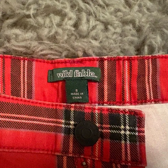 Wild Fable Red Casual Pants Tartan Style - Picture 6 of 11